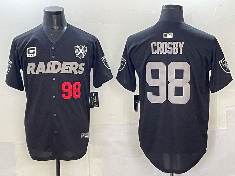Men Oakland Raiders 98 Crosby black Nike 2025 Limited NFL Jersey 005